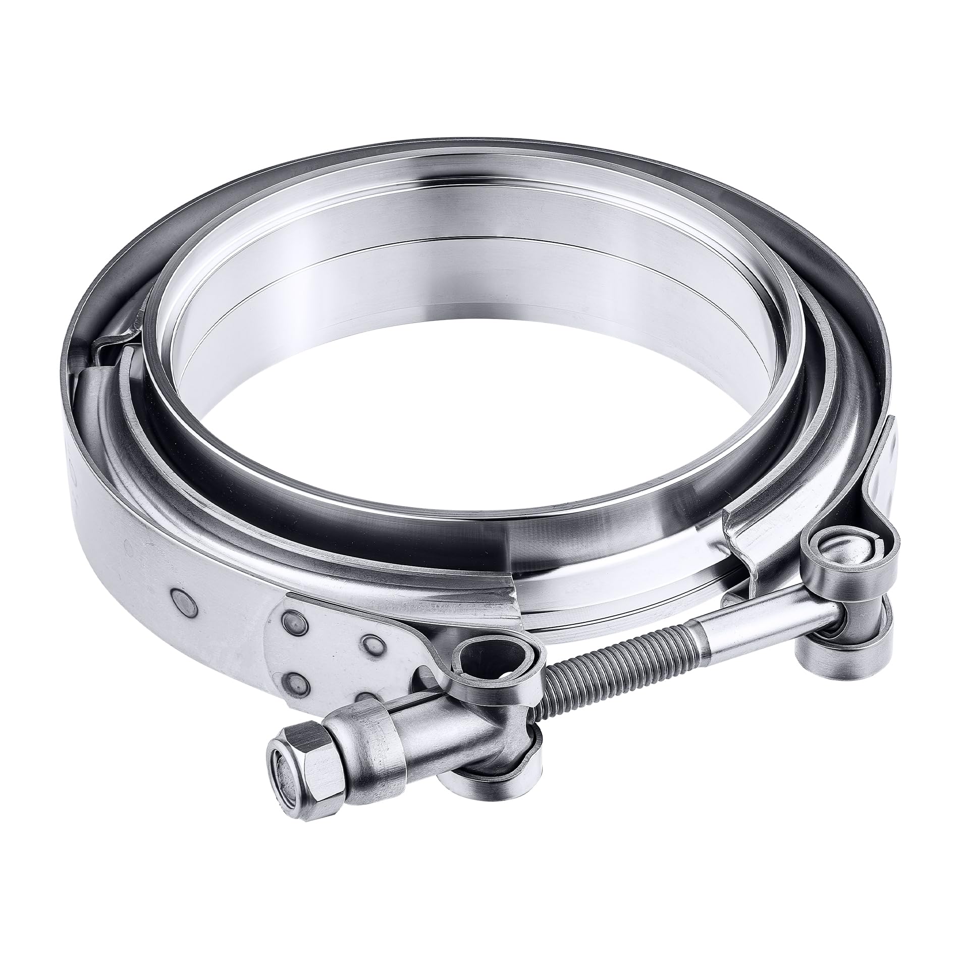 EVIL ENERGY V Band Clamp with Flange Male Female Stainless Steel (1, 4.5")
