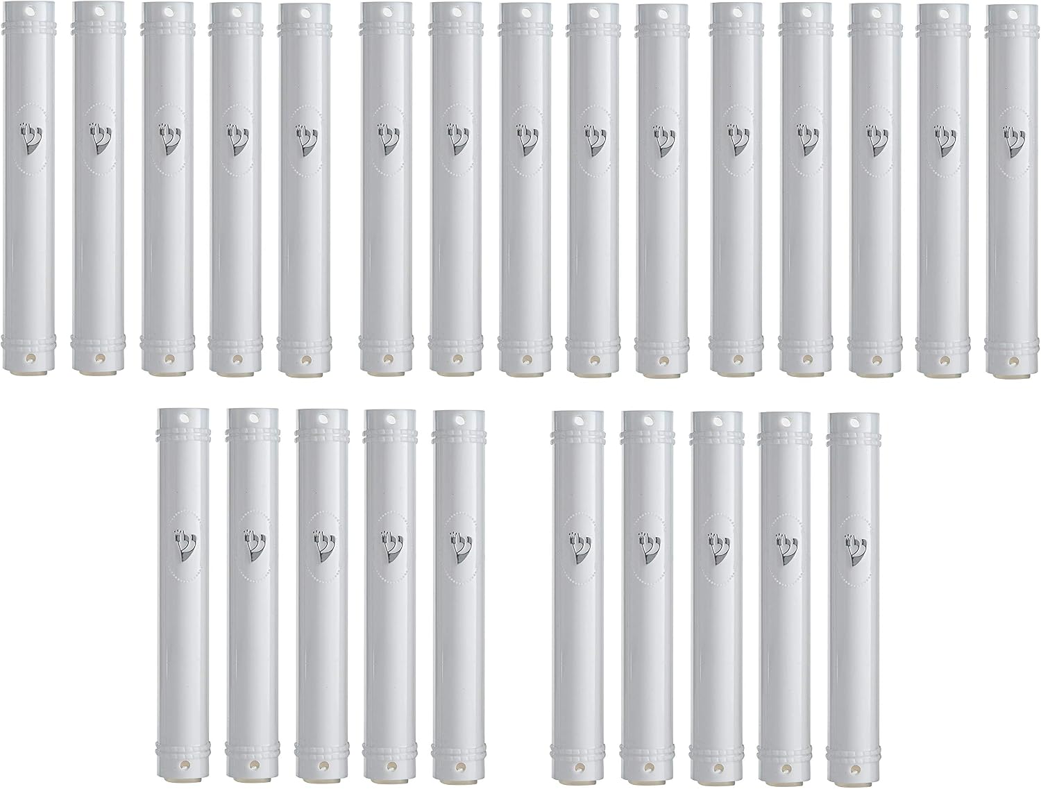 Wholesale MEZUZAH CASE Holder (shidell) בית מזוזה plastic Semiround silver shin self stick waterproof rubber Cork lot of 25 (WHITE, 15)