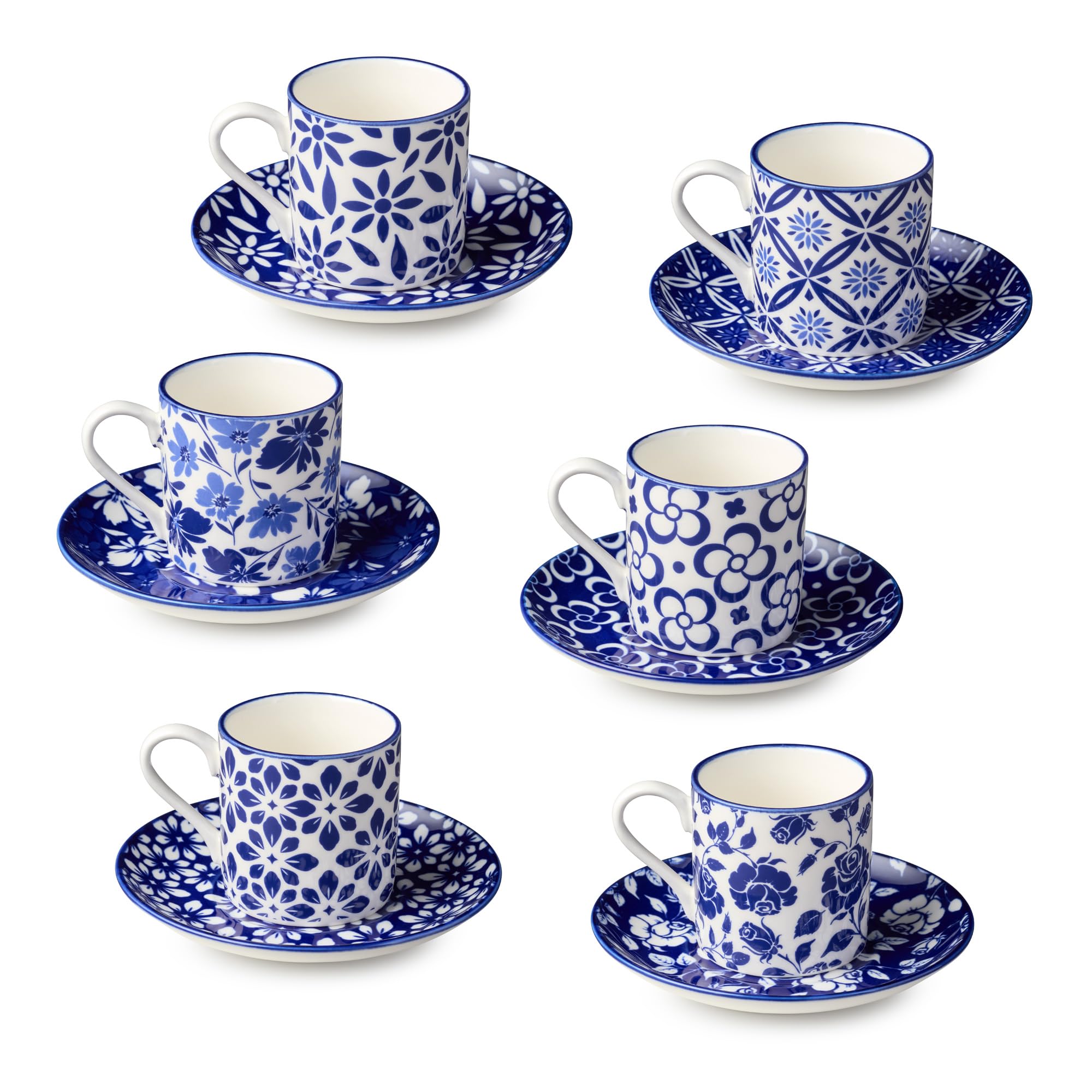 Amazon.com | Madison 6-Piece Espresso Cup & Saucer Set, 3.25 oz