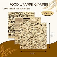 Vista 12 de OTOPETE 200 hojas de papel para alimentos, papel de envoltura de alimentos resistente a la grasa de 12 x 12 pulgadas, forro de cesta de sándwich