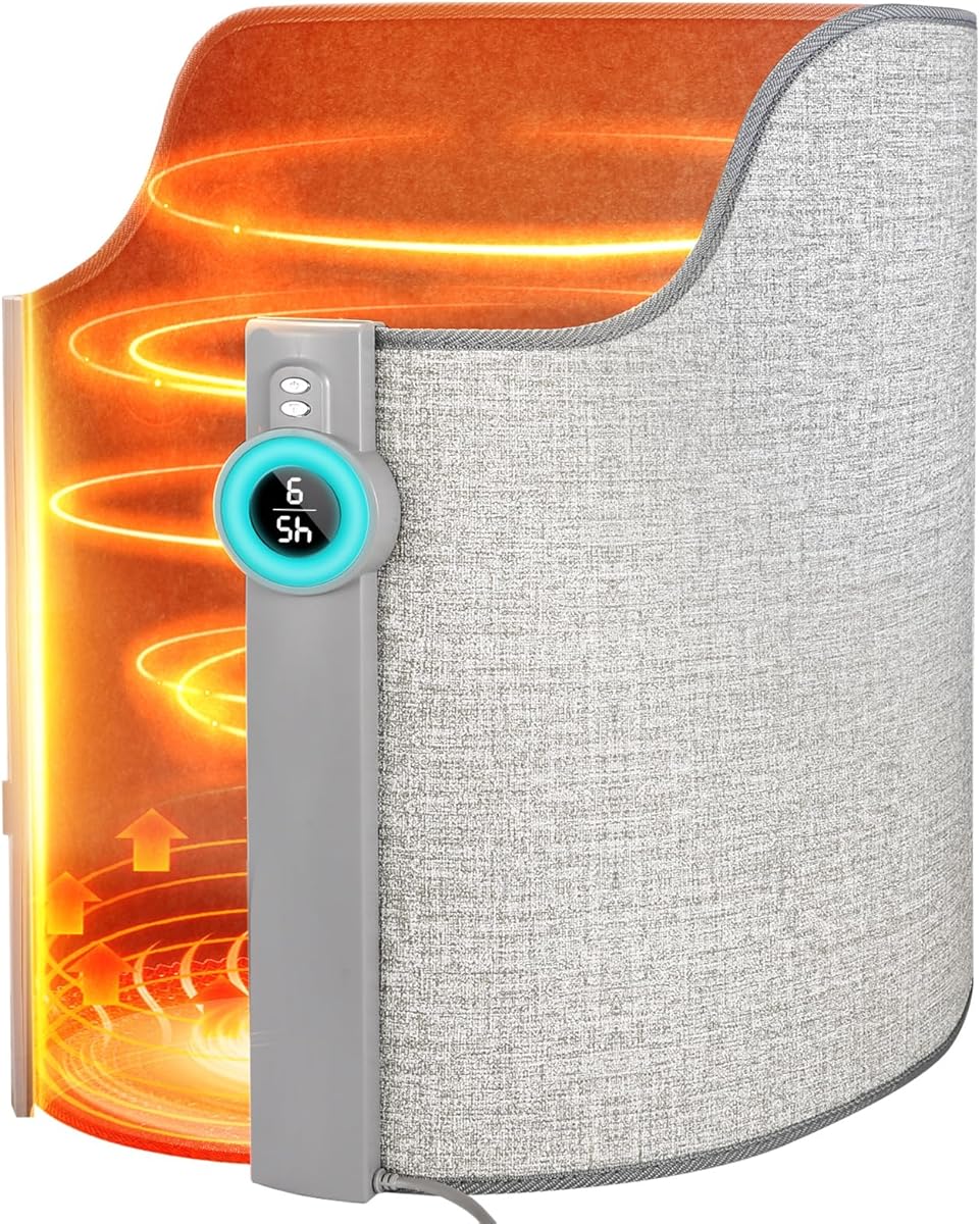 Under Desk Heater for Office & Home, Quiet Electric Foot/Leg Warmer with Heated Floor Mat, Personal Electric Panel Space Heater with Thermostat & Timer, Suitable for Birthday or Christmas Gifts