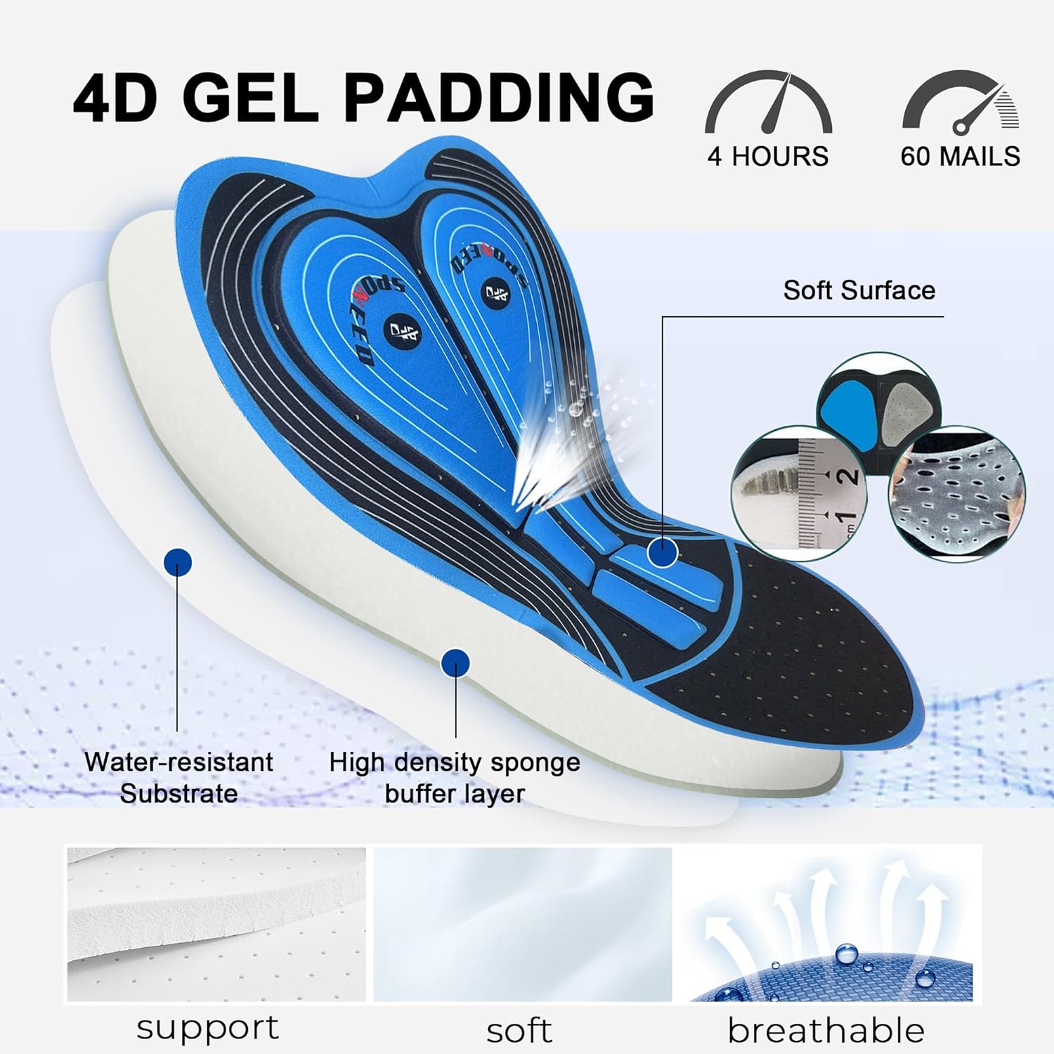 Cycling Pants for Men Road Bike Compression Tights Winter Biking Bottoms with Padding UV Proof - Image 9