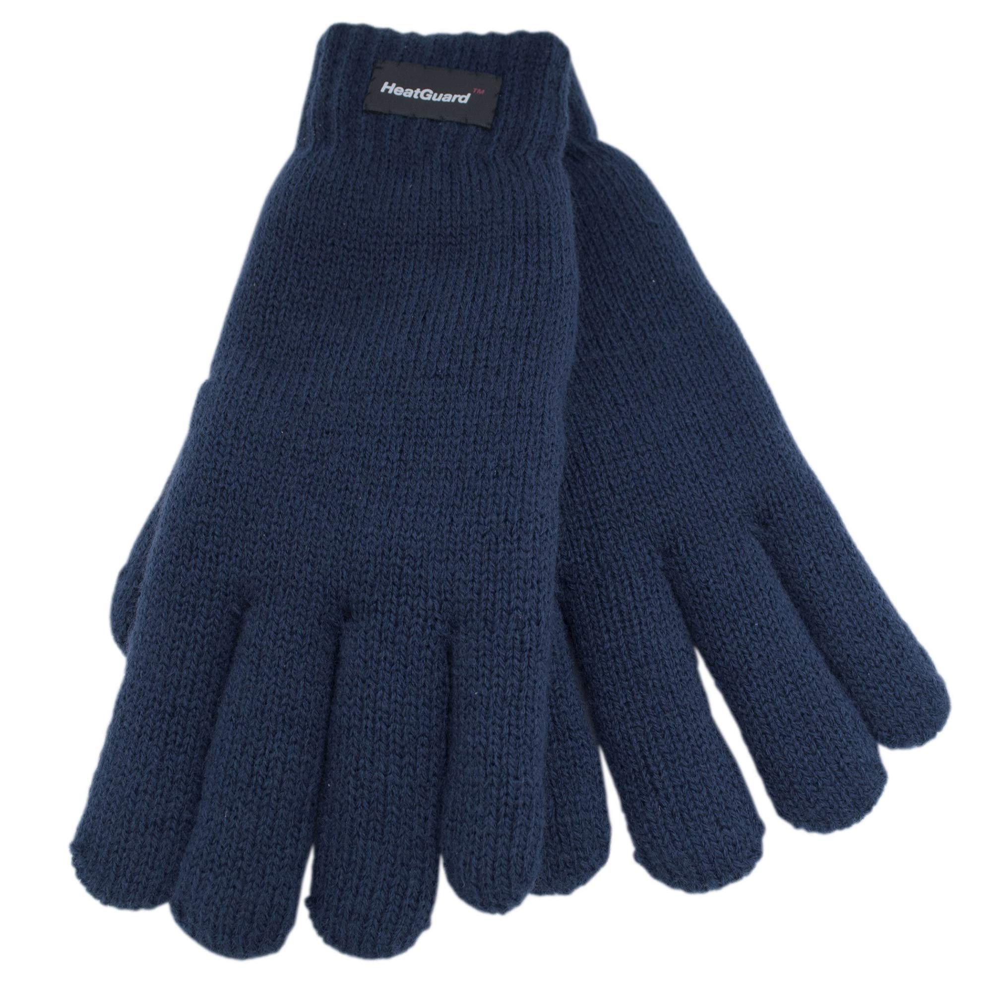 Rjm Women's Blue Knitted Thinsulate Lined Gloves