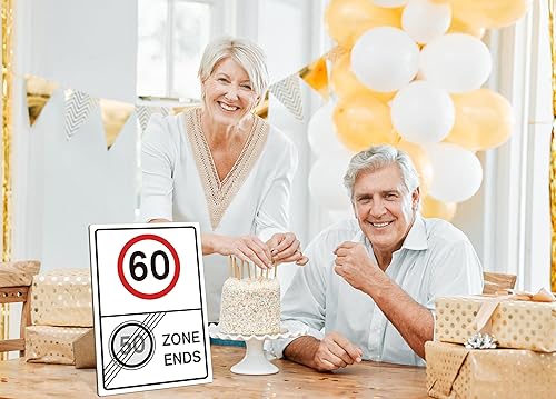 Miniatura 6 de Carro de carreras 60 cumpleaños decoraciones para hombres, letreros de tráfico, decoración de habitación, decoración de fiesta temática de coche,