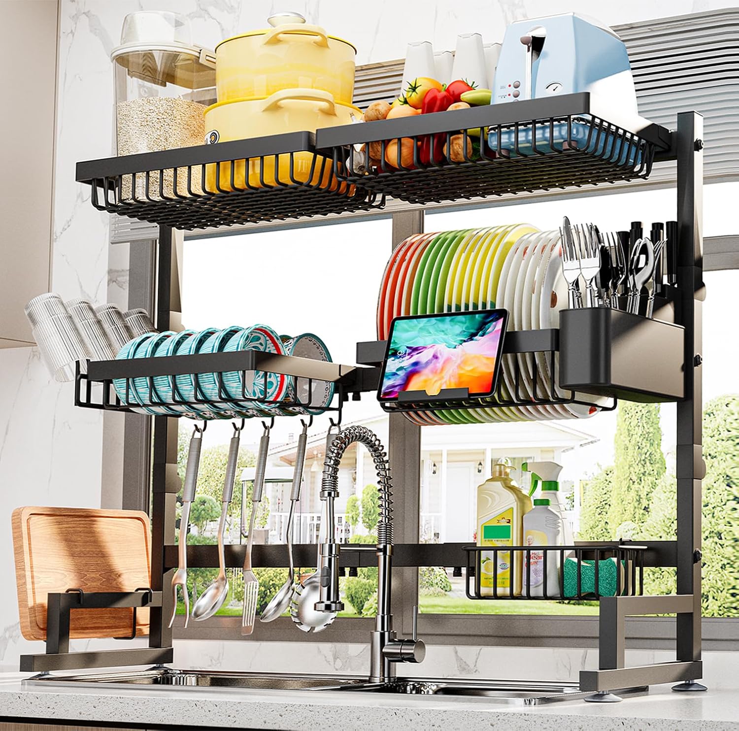 ADBIU Over The Sink Dish Drying Rack (Expandable Height