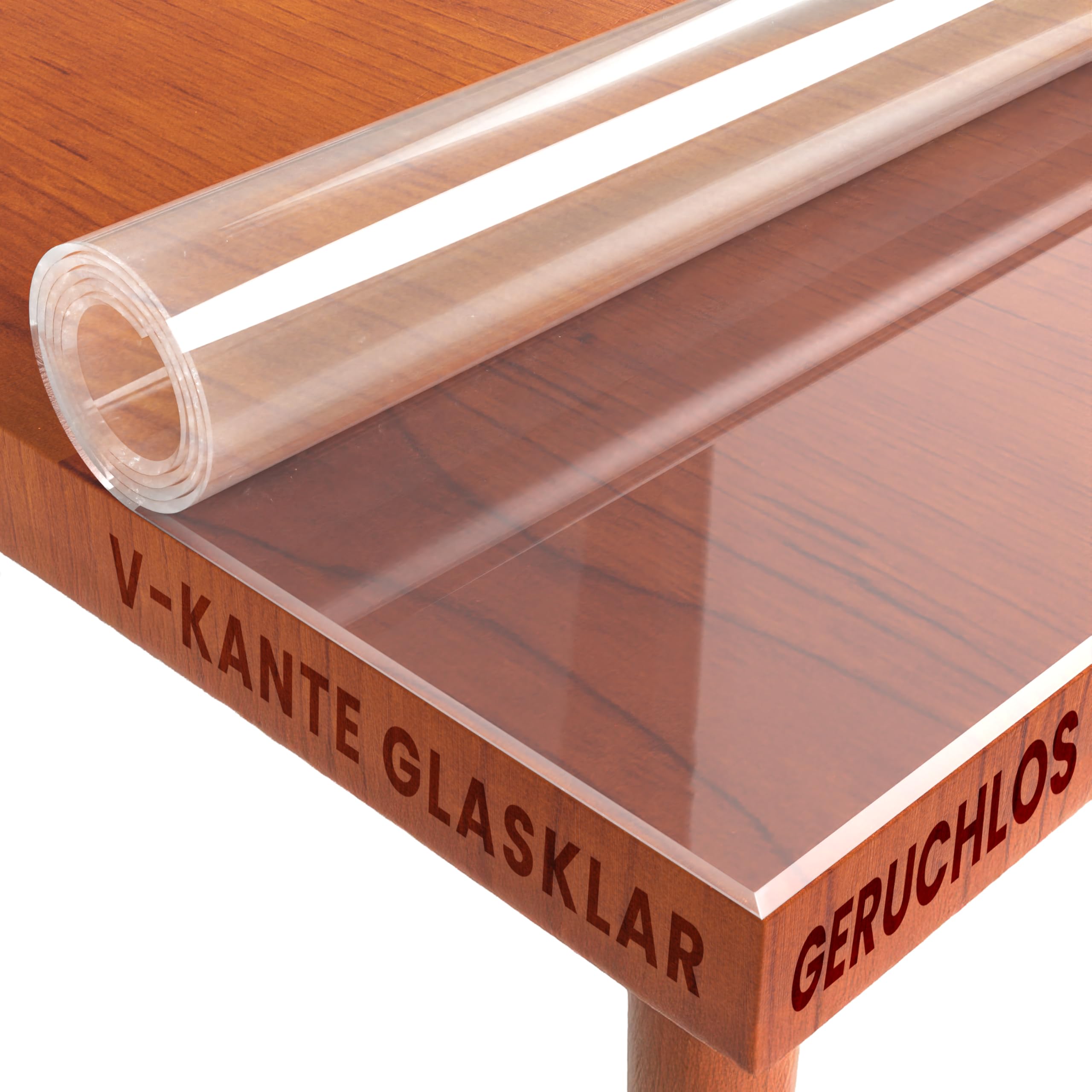 DecoHomeTextil Transparente Folie V-Kante, glasklar, eckig 100 x 185 cm