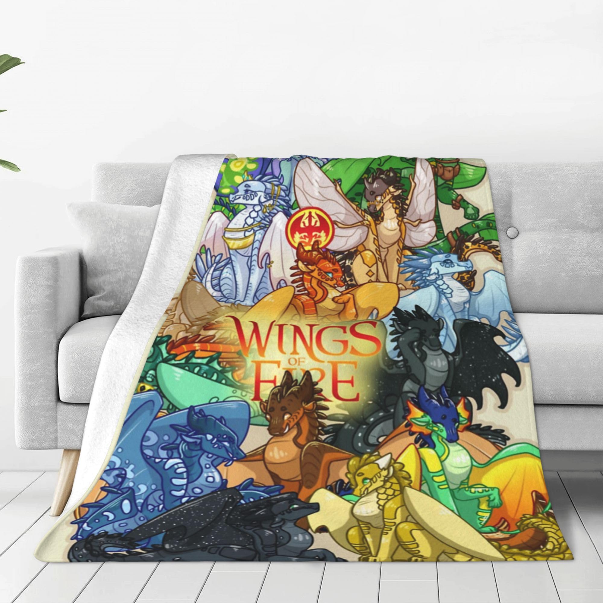 KKARNXOR Wings-of-Dragon Fire Throw Blanket Soft Travel Blanket for Bedroom Living Room Couch Office Car All Season Gift for Girls Boys Women Men 60"x50"