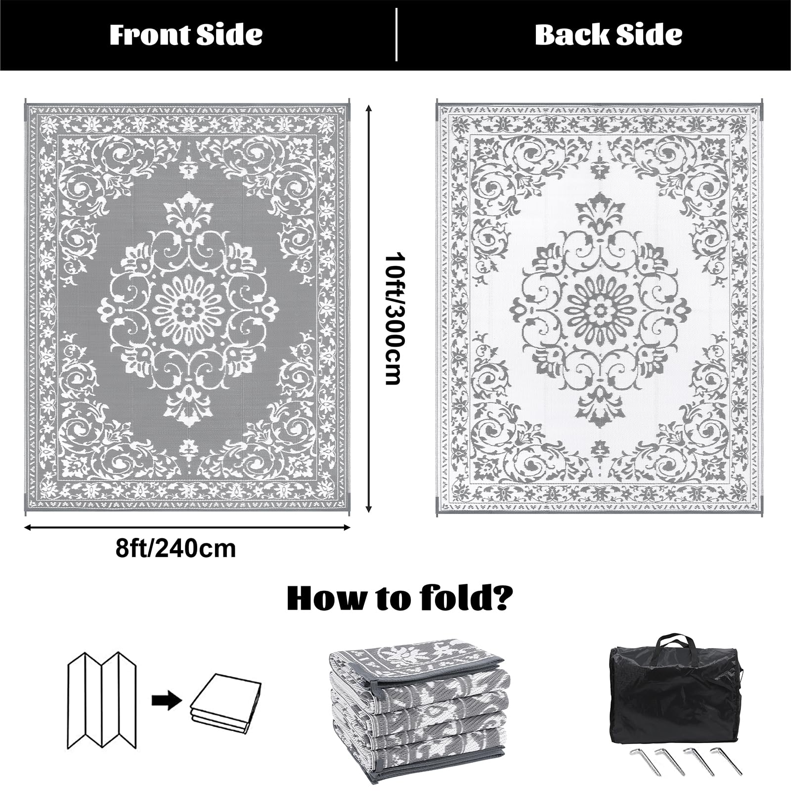 Enyhom Extra Large Outdoor Area Rugs 240 x 300 cm - Image 6