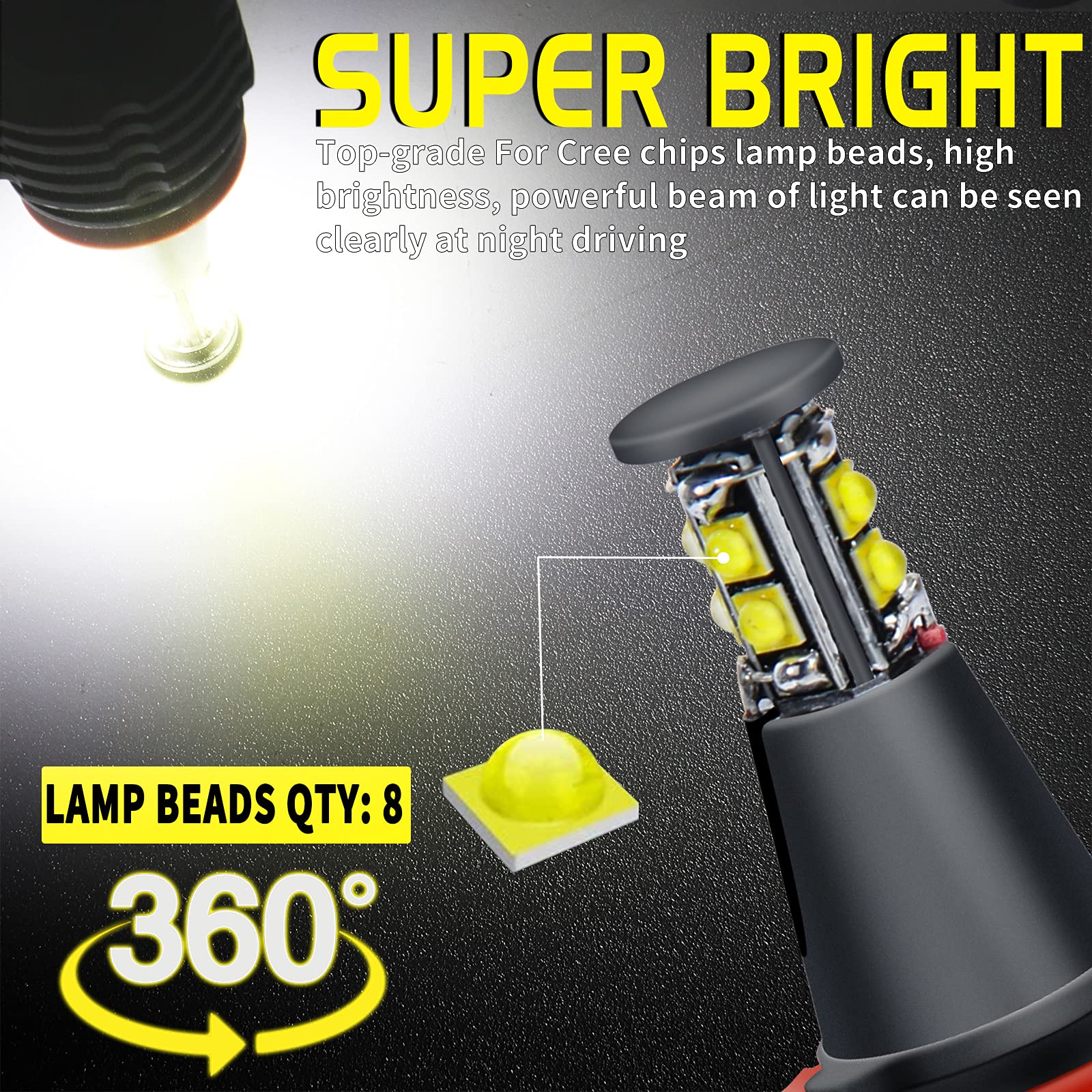 OPP ULITE Ampoule yeux d'angle de voiture H8 40W yeux d'ange phare Halo anneau LED ampoules de marqueur Canbus sans erreur blanc xénon pour E92 E87 E82 E90 E93 E70 E71 (2 pièces)