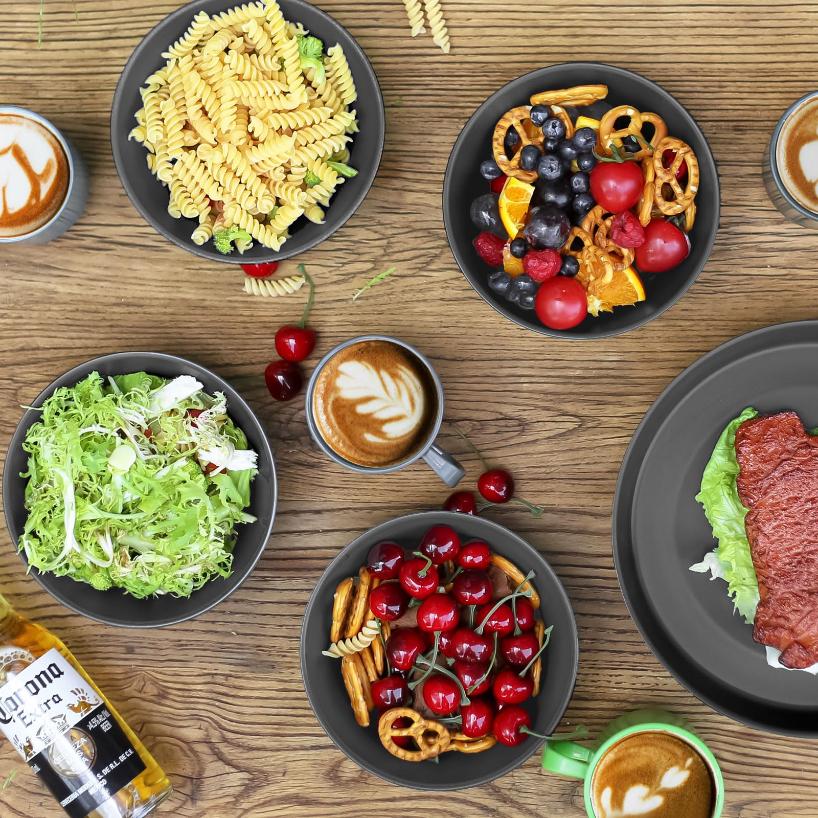 Greentainer 6 Unzerbrechliche Müslischalen - 2,25 Liter Kunststoff Schalen Set