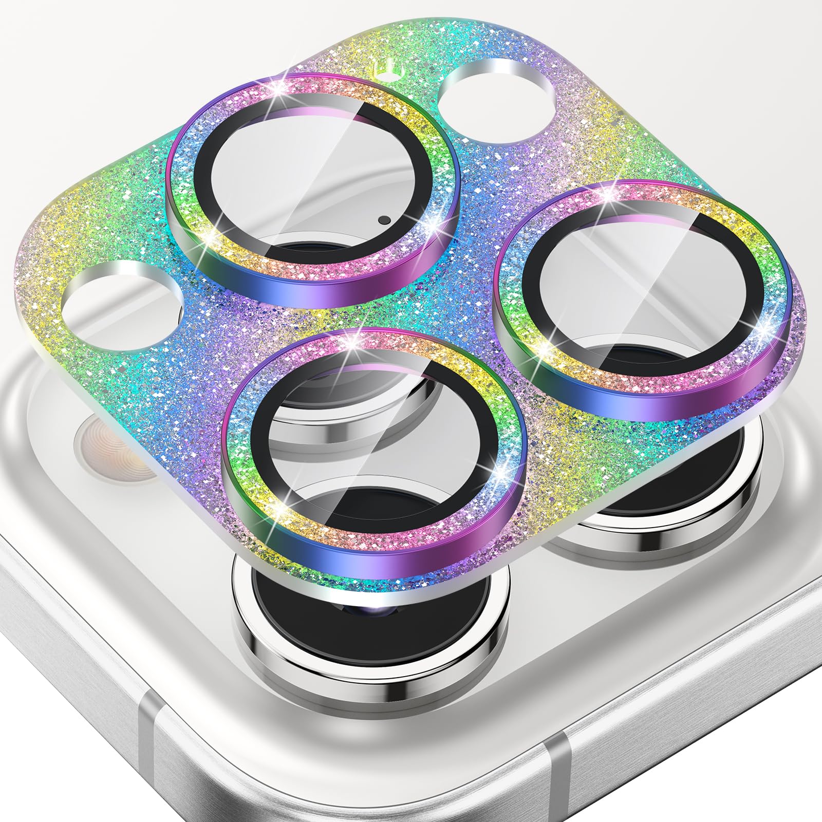 Tensea for iPhone 16 Pro/iPhone 16 Pro Max/iPhone 15 Pro/15 Pro Max Camera Lens Protector, Metal Aluminum Alloy Tempered Glass Cover Camera Screen