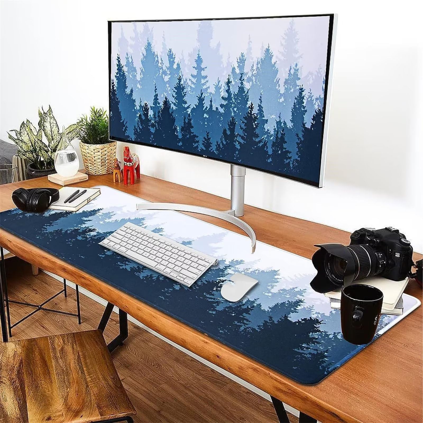 Cute Large Gaming Mouse Pad Green Botany Computer Gamer Tablet Pad Keyboard Mousepad With Edge Locking Rubber Play Mice Mat - 7 - View #9