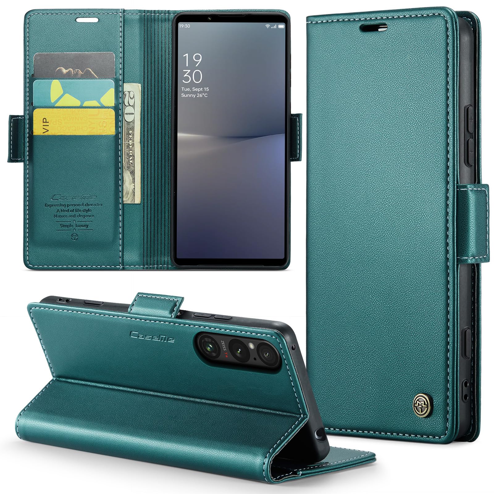 Xperia 1 VI Case Folio Wallet Type with Card Pocket for Sony Xperia 1vi / SO-51E / SOG13 / XQ-EC44 Mobile Cover Card Storage Uovon Smartphone Case Luxury Leather Shock Resistant Full Protection Stand