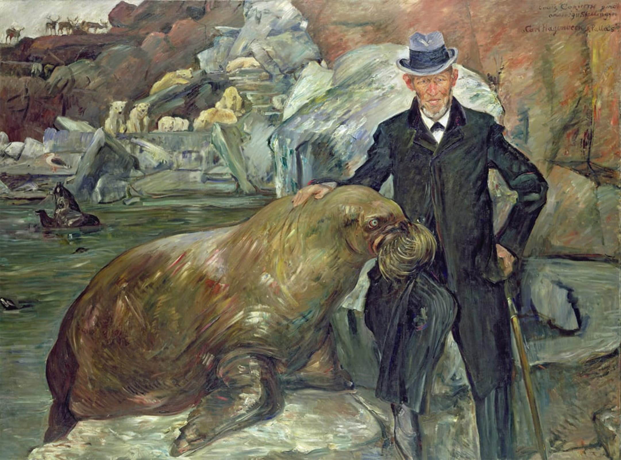 POSTERIIk Famous Animal Posters Vintage Picture Carl Hagenbeck in His Zoo by Lovis Corinth Modern Wall Decor for Home Decor 60x90cm