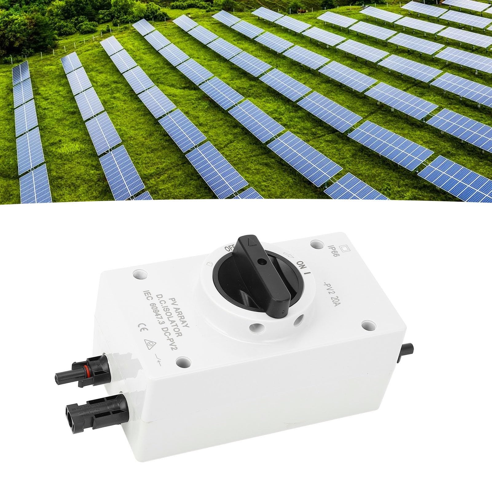 Tissting Interruttore Sezionatore DC IP66 Impermeabile per Impianto Fotovoltaico - Sezionatore Fotovoltaico per Manutenzione Sistemi Solari off Grid 250x100x80mm (9.8x3.9x3.1 (20A)