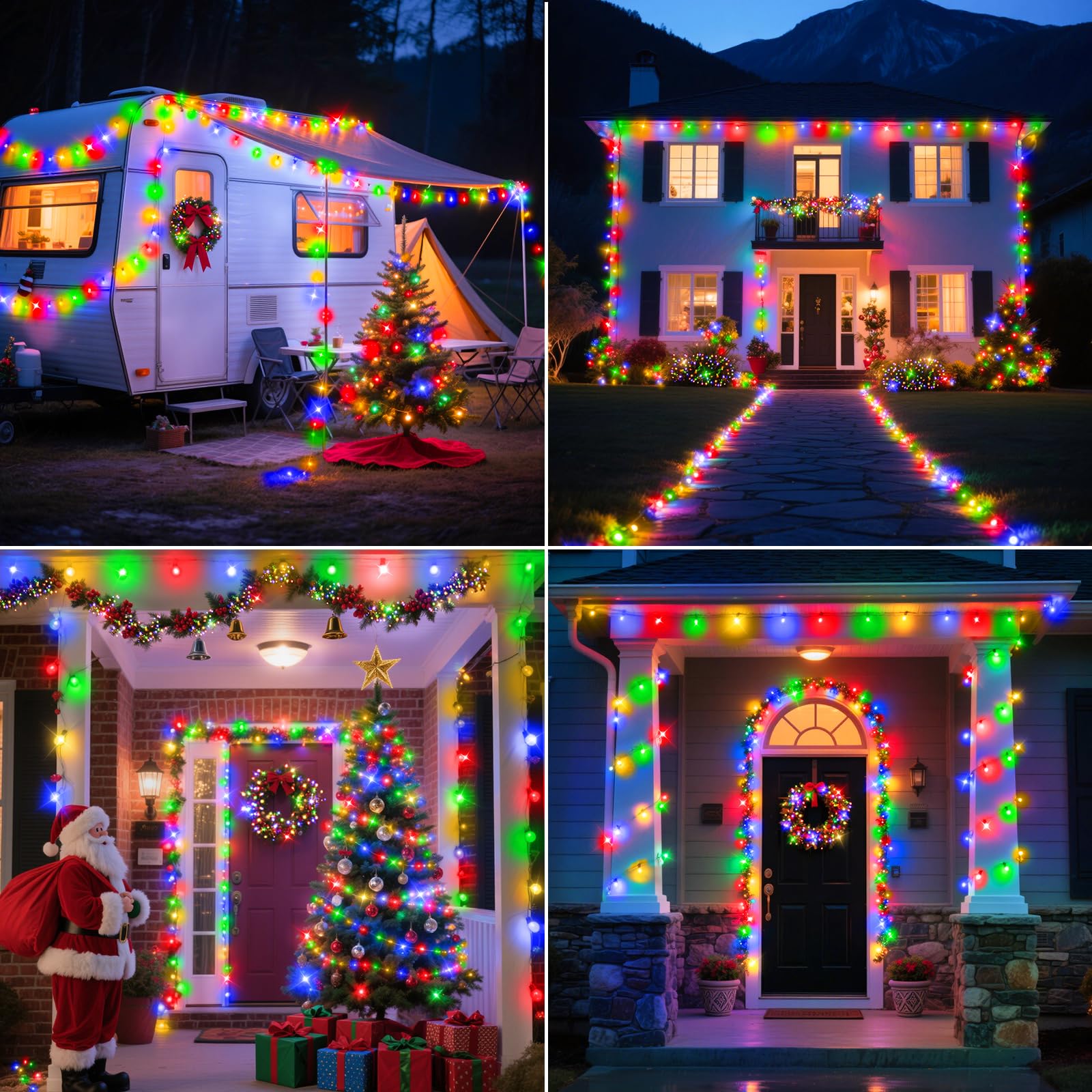 Catena luminosa a 1400 LED per esterni, multicolore