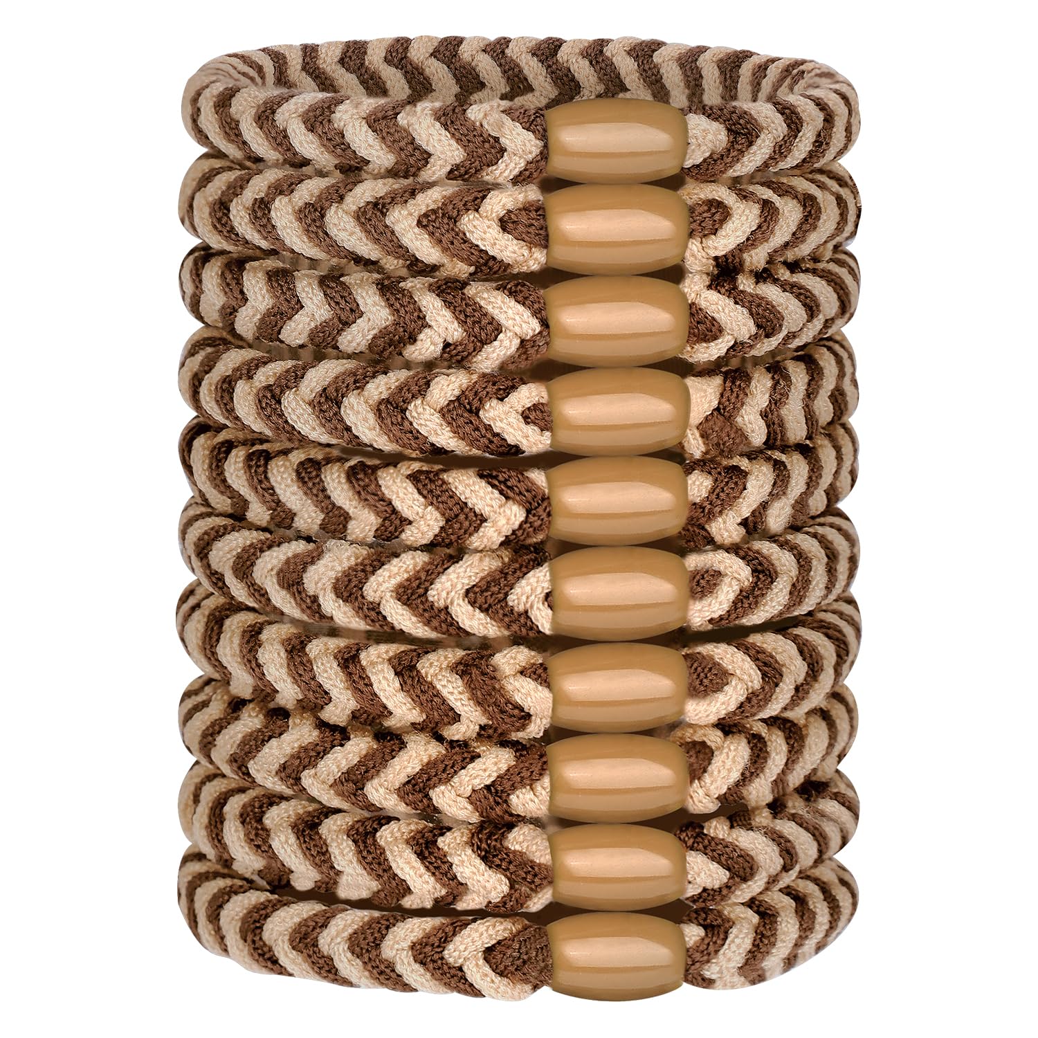 JessLabColorful Nylon Hair Ties, Pack of 10 Assorted Elastic Hair Ties for Women, Soft and Stretchy Hair Accessories in Vibrant Colors, Color Mixing #3