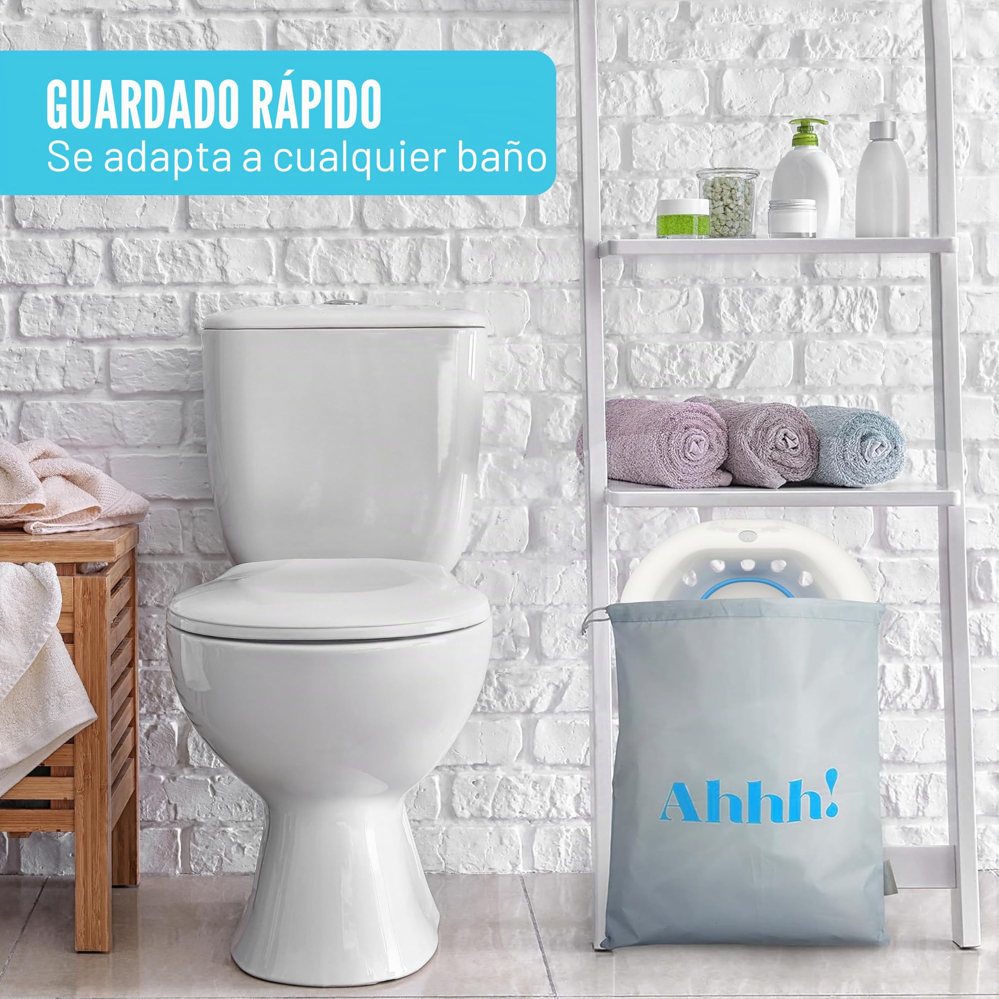 Bañera de asiento plegable – Flores de heno para el inodoro | Tamaño universal para todas las formas de inodoro, para el cuidado, higiene y relajación, posembarazo