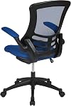 Flash Furniture Mid-Back chaise de bureau ergonomique pivotante en mesh bleu avec bras à bascule