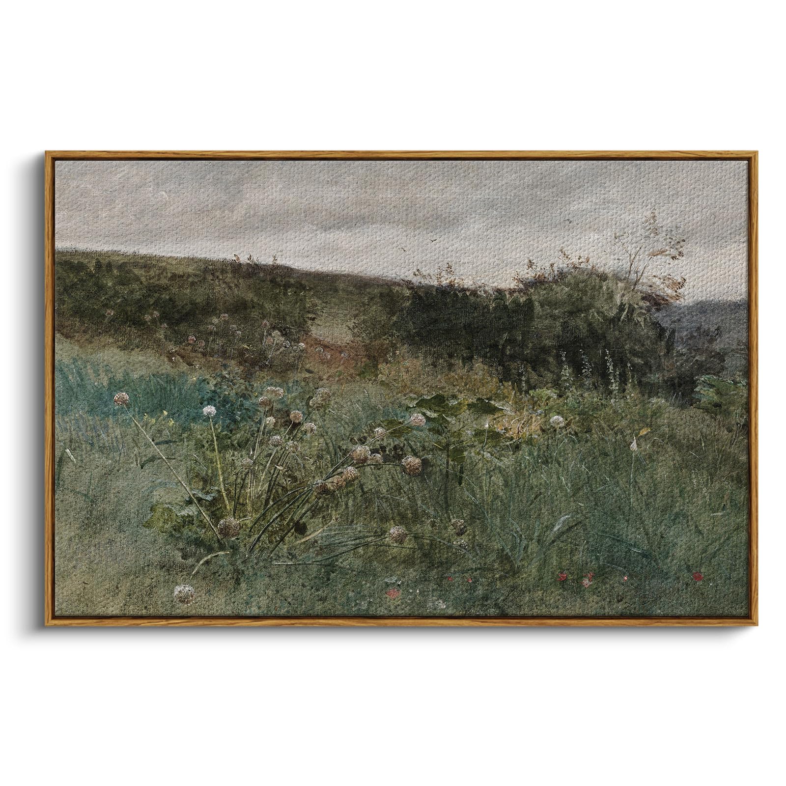 InSimSea Framed Canvas Wall Art, Meadow with Flowers Painting, Landscape for Living Room, Bedroom, Home, Bathroom Decor, 8x10 — view 9