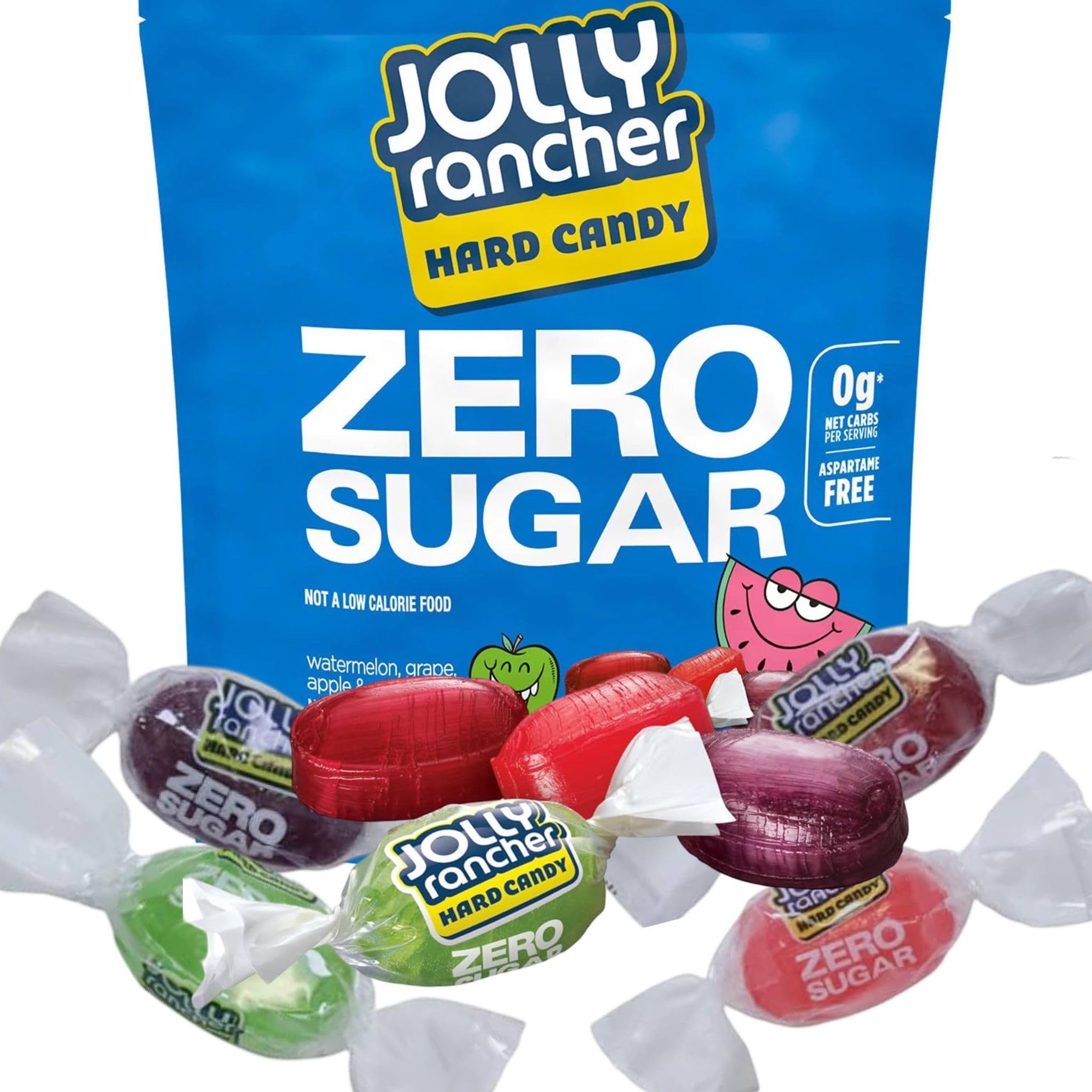 Jolly RanchersZero Sugar Assorted Fruit Flavored Hard Candy Bag, 1 LB