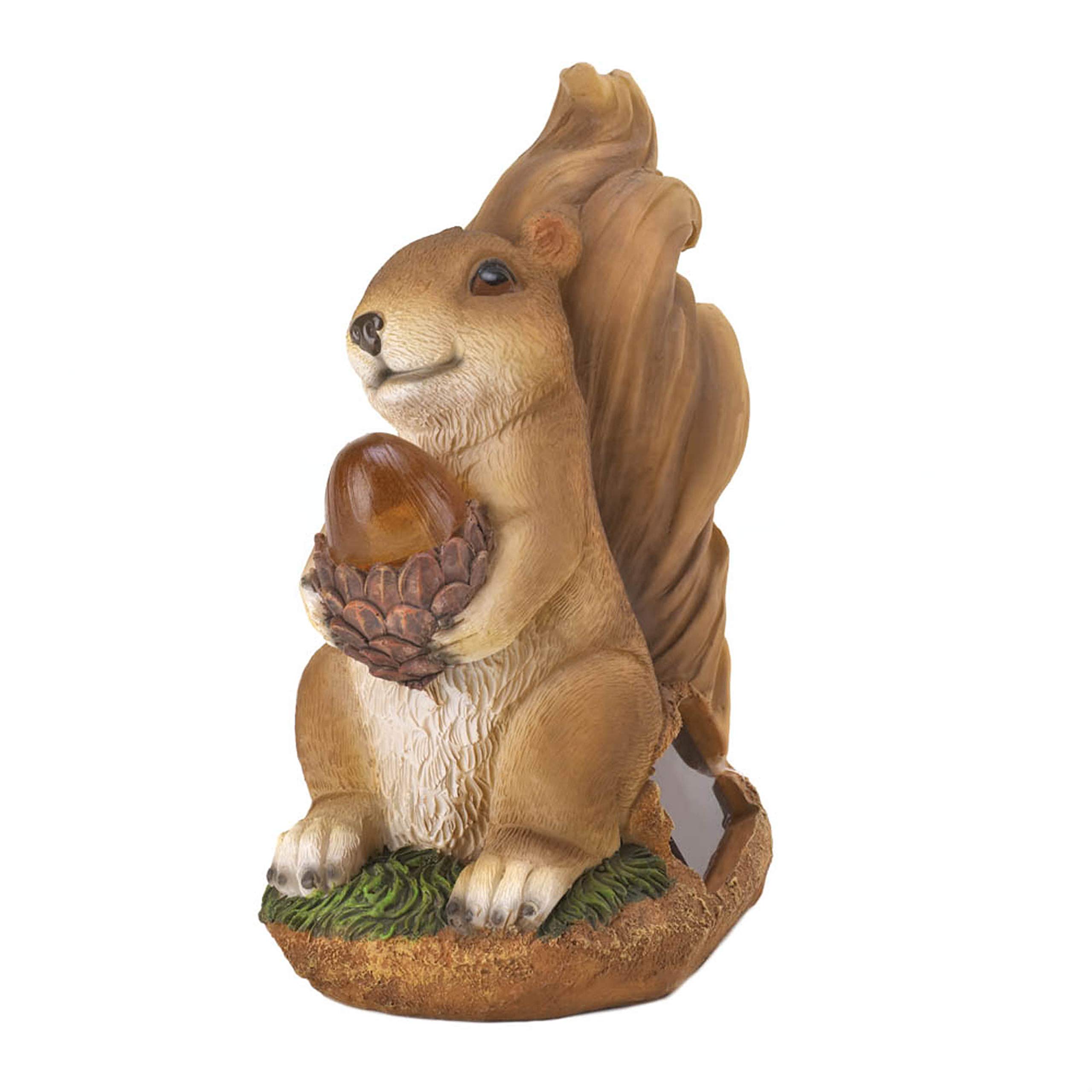 Summerfield Terrace Solar-Powered Light-Up Squirrel Statue