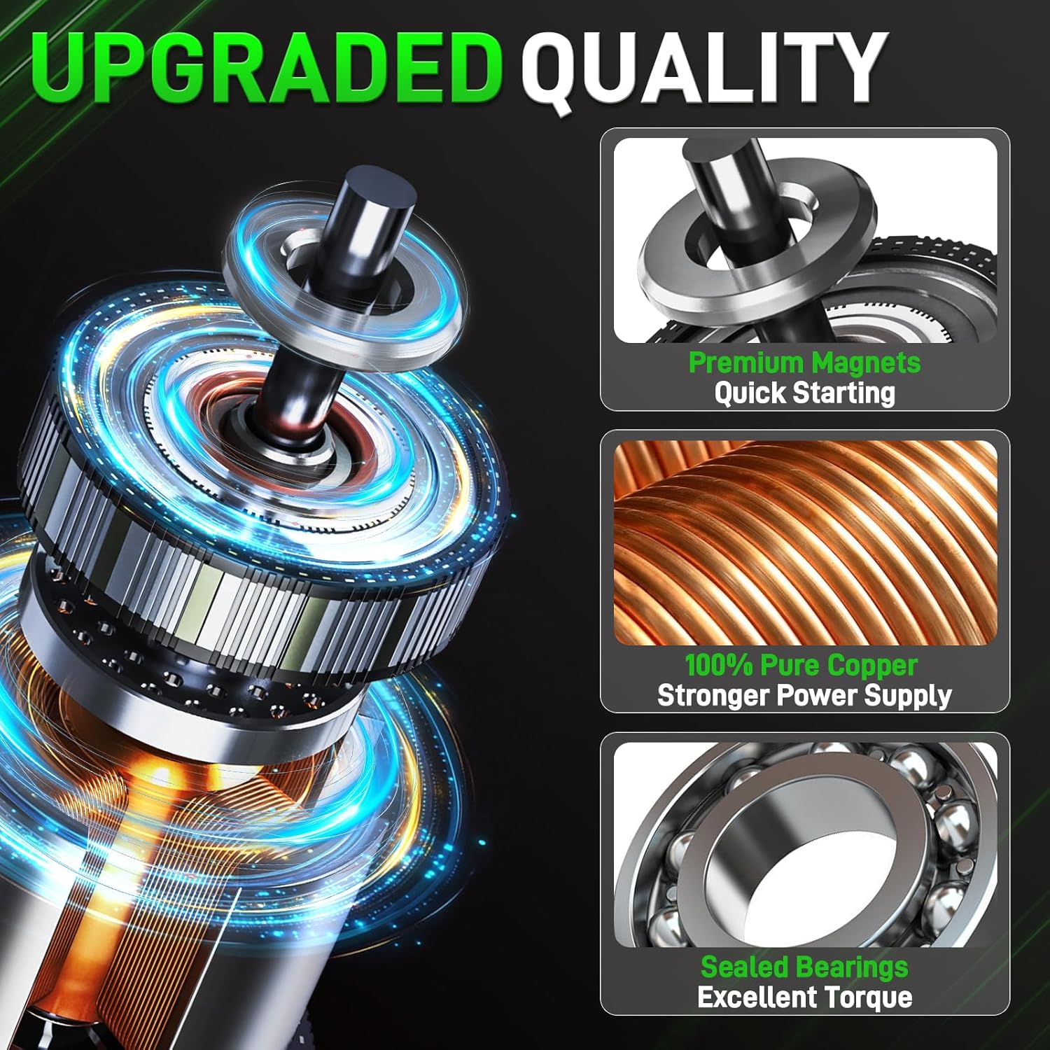 373002E721 Alternator Fit for Kia Forte 2017-2024 for Hyundai Elantra 2017-2020 2.0L l4 Gas 150A 12V CW 6-Groove Clutch Pulley