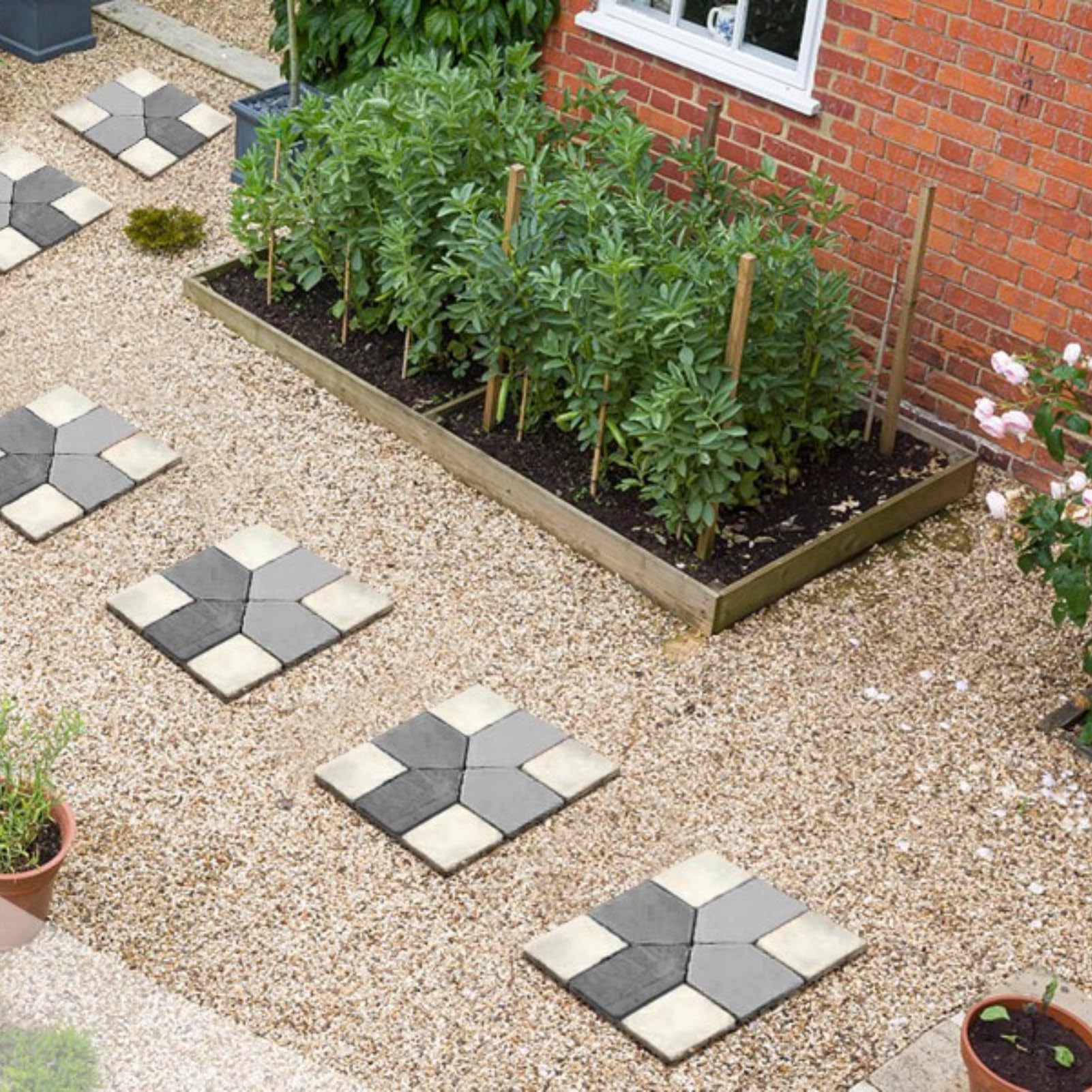 Molde de Plástico para Pavimento de Hormigón, 8 Rejillas, para Losas de Terraza y Caminos