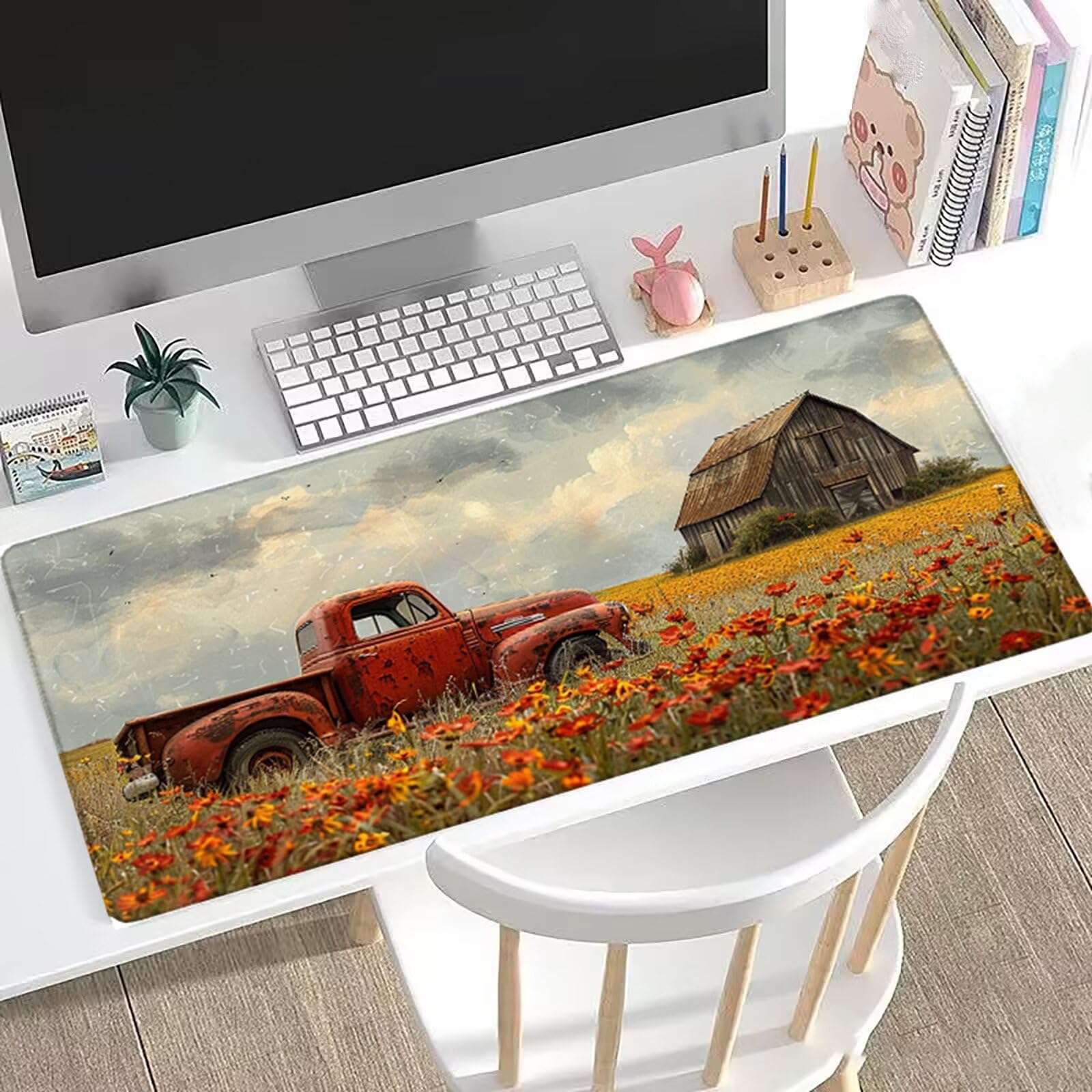 Podkładka pod mysz, 1200 x 600 x 3 mm, czerwona, duża, podkładka pod mysz, do samochodu XXL, z antypoślizgowym spodem, obszyte krawędzie, wodoszczelna, na biurko, do komputera, MacBooka, laptopa i