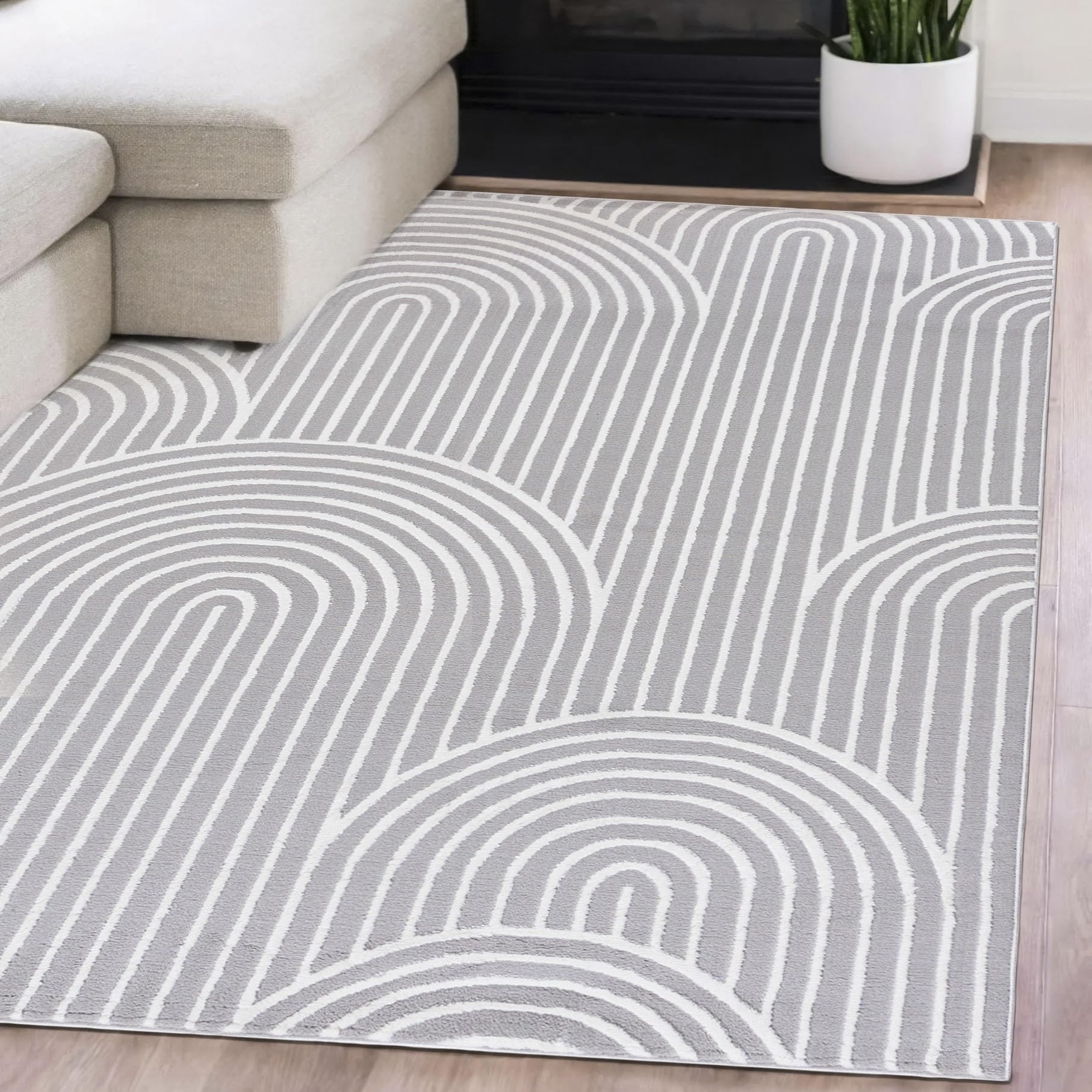 Mazovia Grande Tappeto Soggiorno 160x230cm Antracite Grigio Morbido