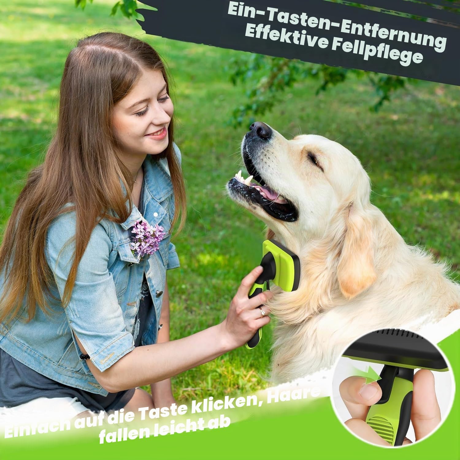 Hundebürste Katzenbürste, Professionelle Haustier Bürsten Selbstreinigende Hundebürste Langhaar Kurzhaar Hundepflege Massage Fellpflege Bürste für Katzen Hunde (3 Stück)