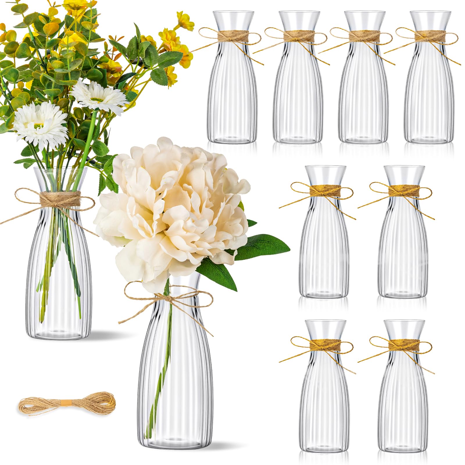 Amazon.com: Ninehaoou 10 Pcs Plastic Flower Bud Vases Bulk with