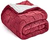 IVAPUPU Ultra Soft Throw Blanket - Checkered Fluffy Blanket for Couch, Flannel Fleece Throw Blankets for Bed, Double Layered Thick Blanket Red Throw, 50x60 Inches