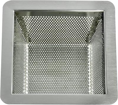GSW Stainless Steel Floor Sink Drain Basket Strainer 10W x 10L x 5H - Perfect for Restaurant, Bar, Buffet 5" H SS