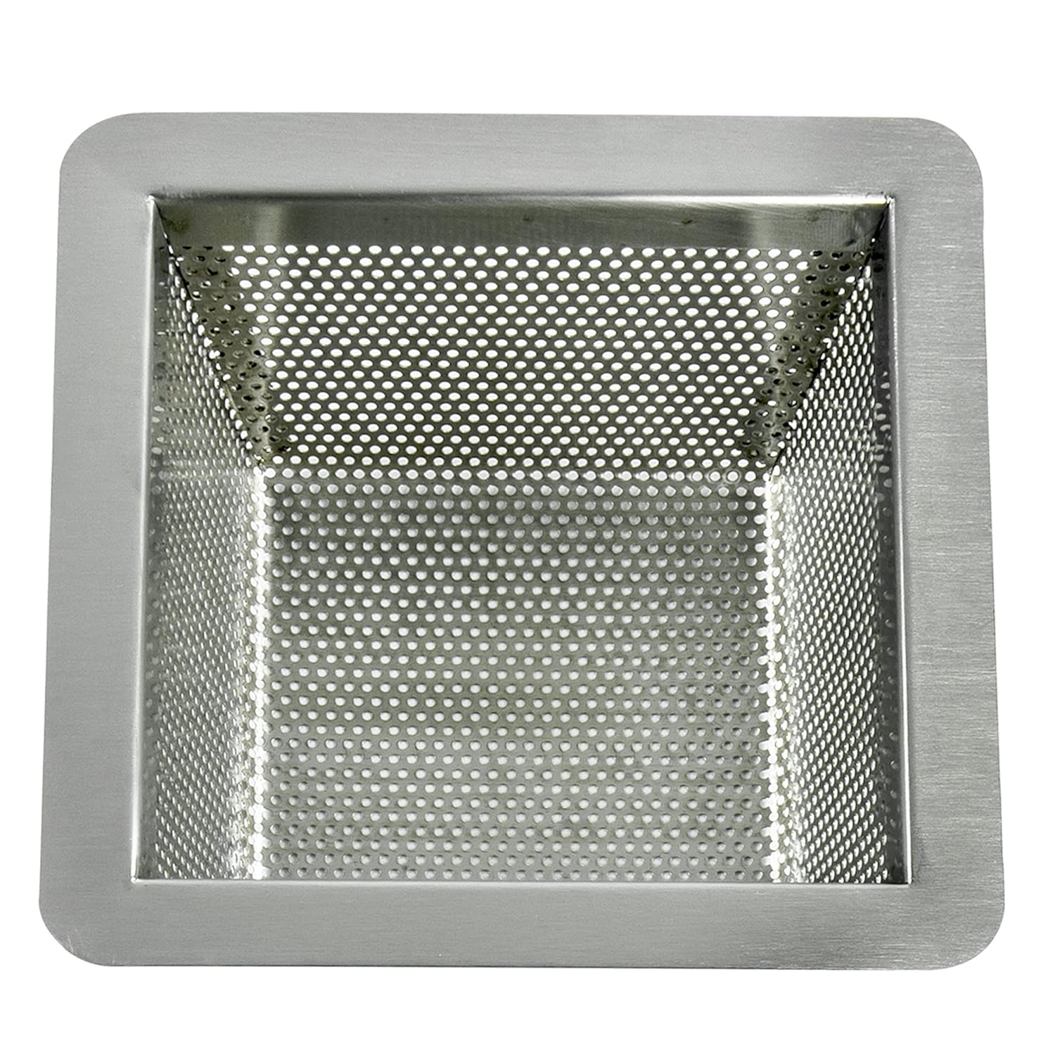 GSW Stainless Steel Floor Sink Drain Basket Strainer 10”W x 10”L x 5”H - Perfect for Restaurant, Bar, Buffet (5 H SS)