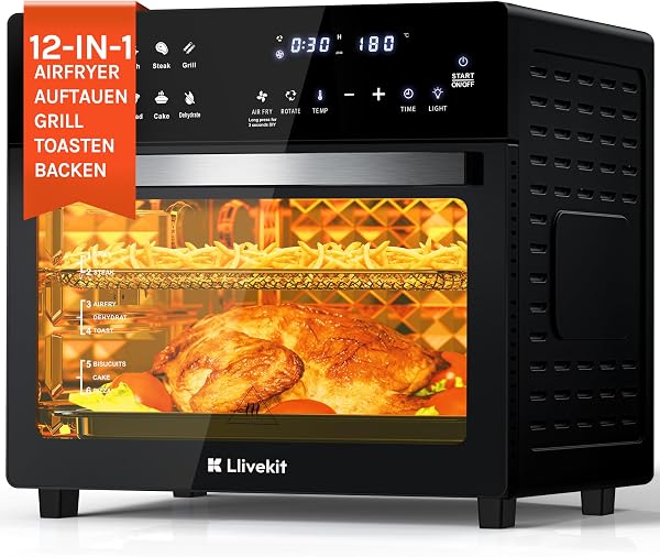 LLIVEKIT Air Fryer Mini Oven 26L