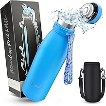 Stainless Steel Drinking Bottle - 500ml BPA Free Insulated Bottle - Leak Proof Double Insulated - Dishwasher Safe - Suitable for Carbonic Acid