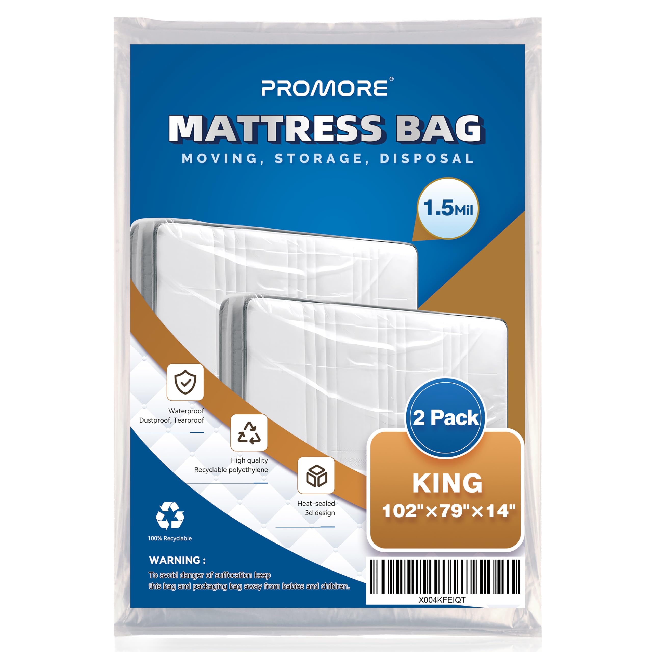 PROMORE 2PK Plastic Mattress Bag - mattress protectors and encasements | Mubboo