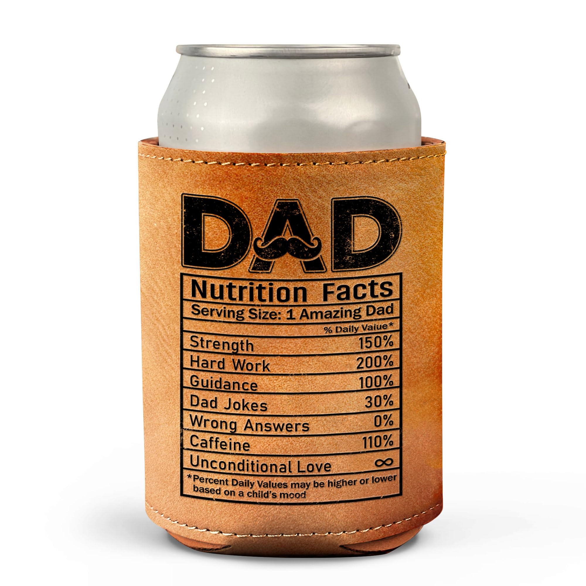 Father's Day Gifts for Dad from Daughter, Son, Kids - Father's Day Gifts from Daughter, Son - Dad Gifts for Fathers Day - Dad Birthday Gift, Birthday Gifts for Dad, Leather Can Cooler for Men 12Oz