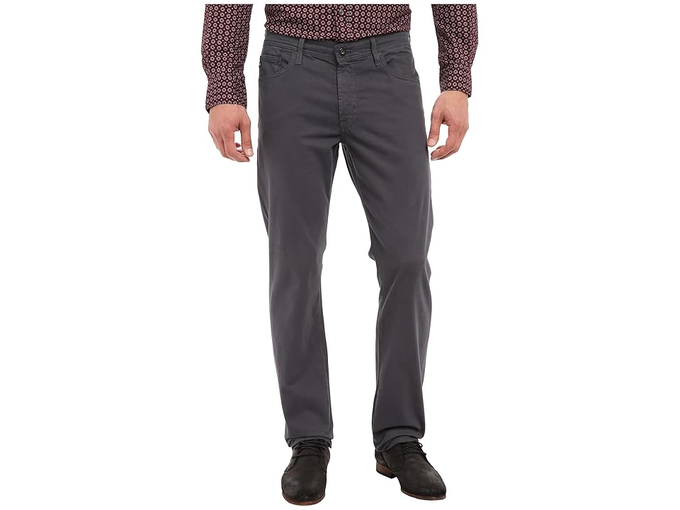 

AG Adriano Goldschmied The Graduate Tailored Straight SUD Sueded Stretch Sateen (Sulfur Cavern) Men's Casual Pants, Gray