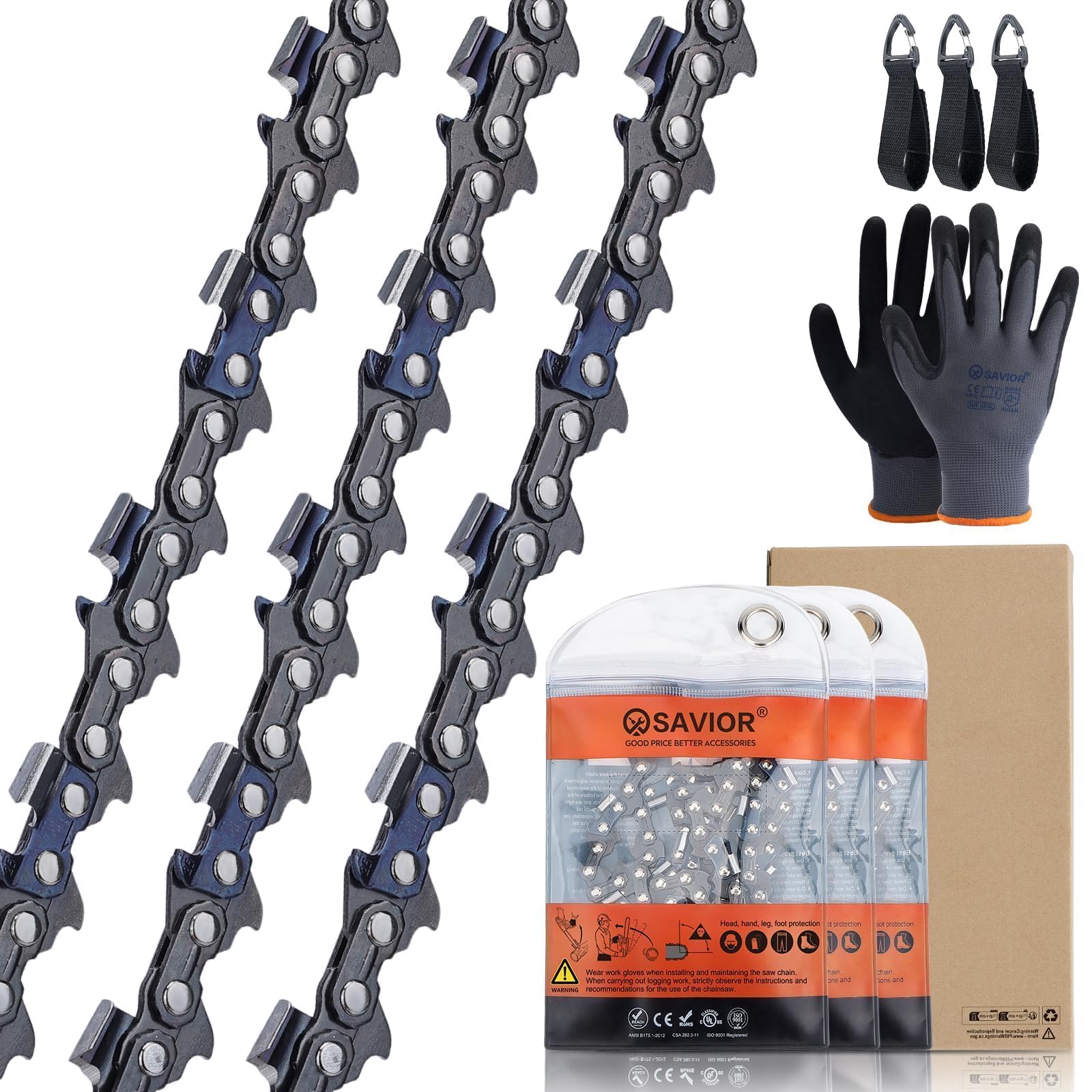Amazon.com: Savior 3Pack 20 Inch Chainsaw Chain 3/8
