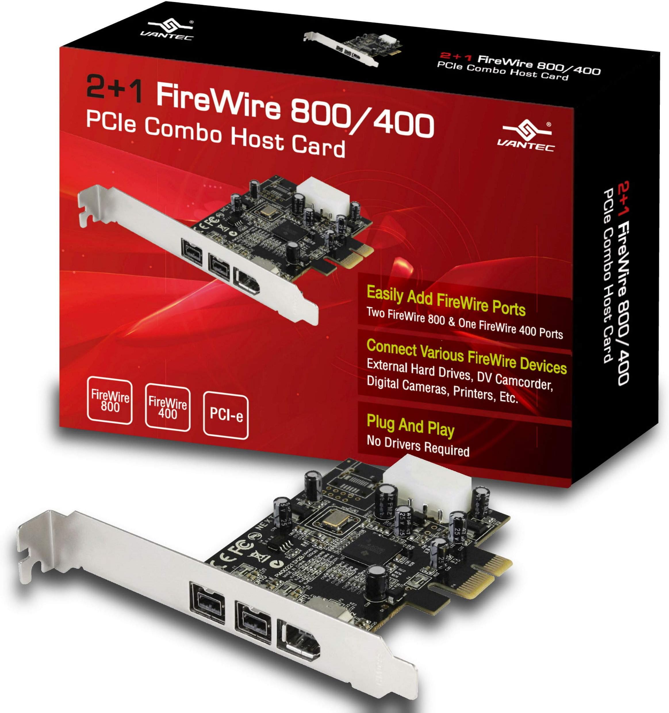 Vantec 2+1 FireWire 800/400 PCIe Combo Host Card (UGT-FW210)
