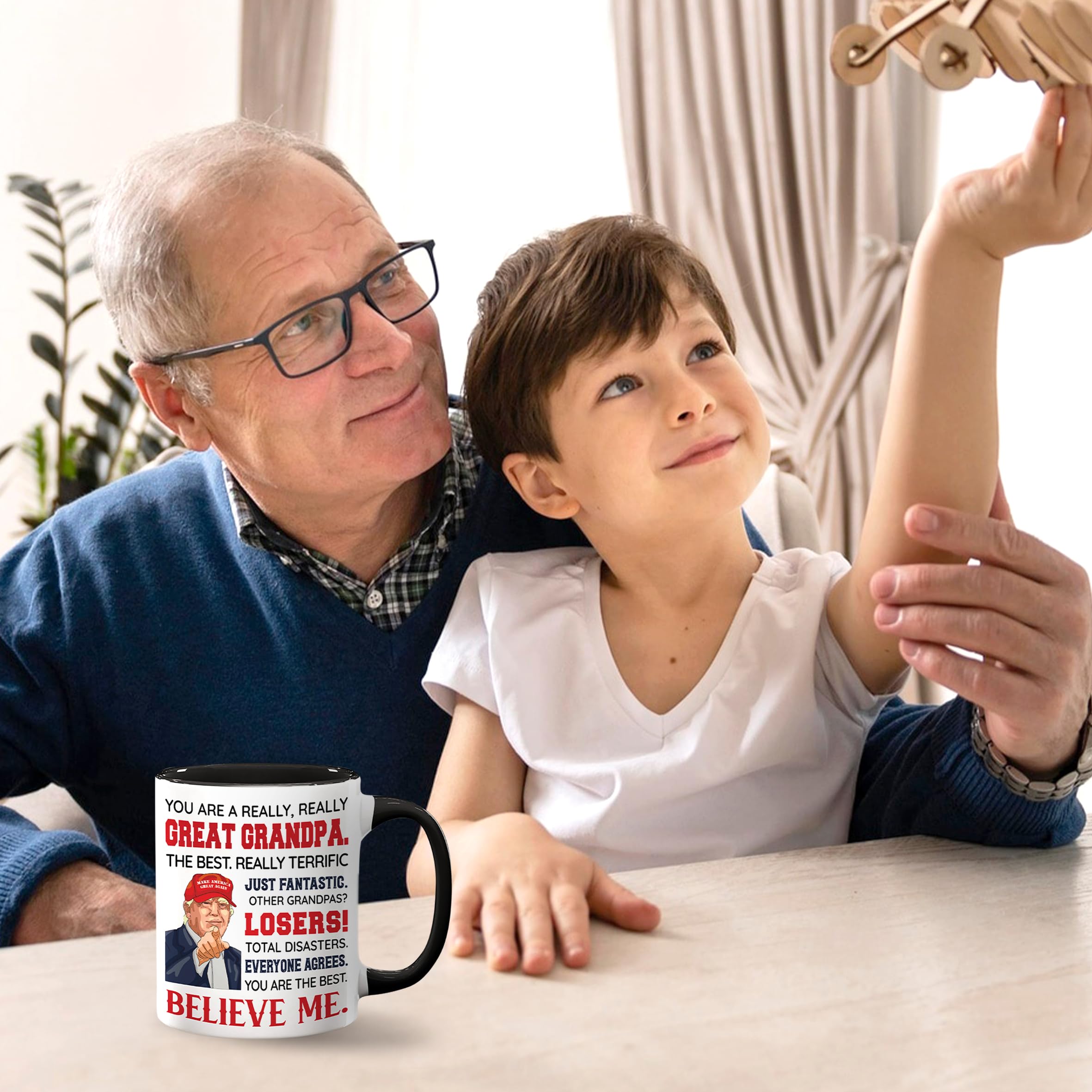 Grandpa Father Day Gift - Grandpa Gifts - Best Grandfather Ever Gifts From Grandchildren - Funny Gift For Grandfather - Father's Day Birthday Christmas Idea - Grandpas Ceramic Mug11 Oz