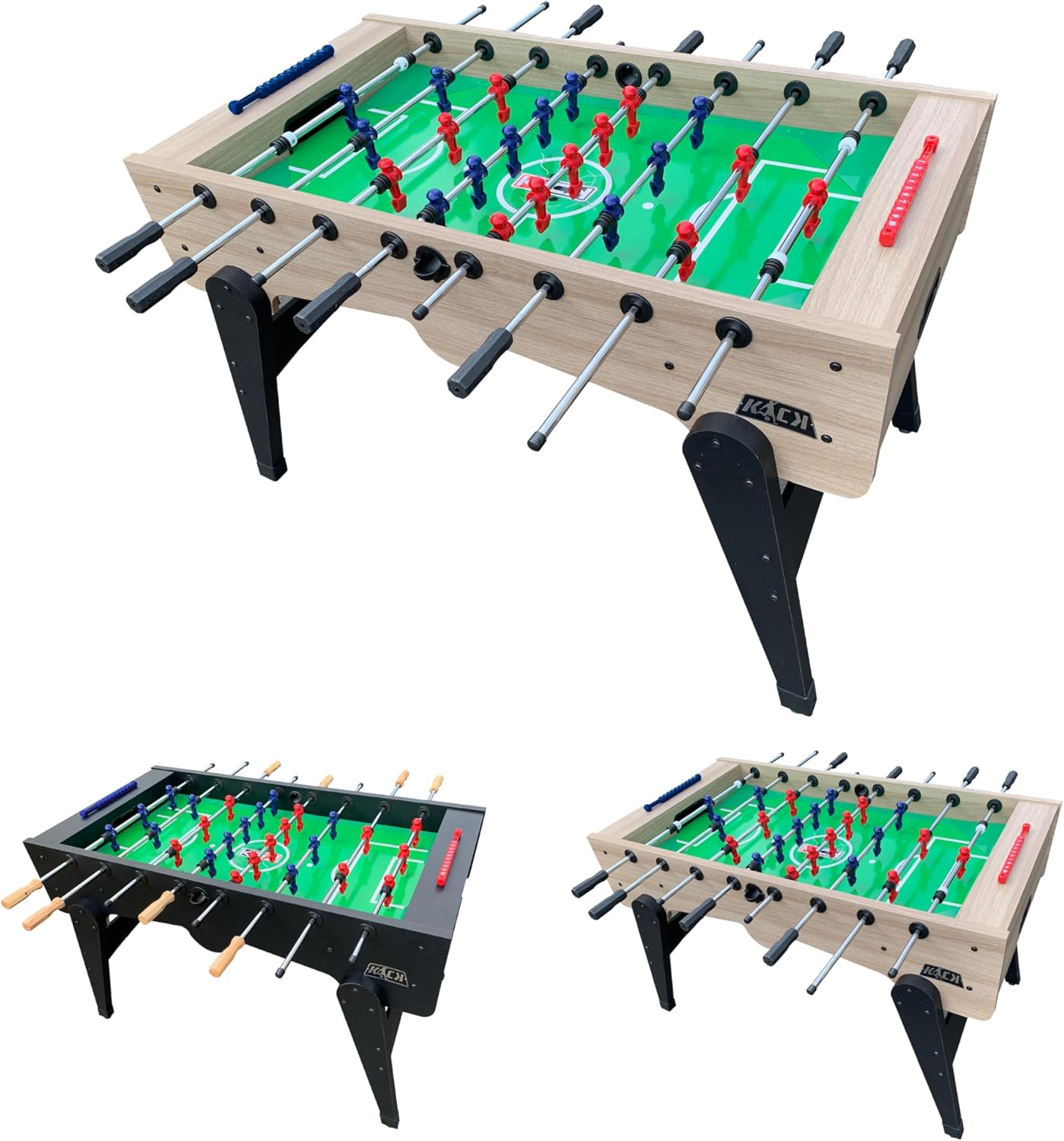 KICK Armada 55" Foosball Table – Full-Size Indoor Table Soccer & Football with Counterbalanced Players, Semi-Solid Steel Rods, Adjustable Legs & Smooth Tournament Play