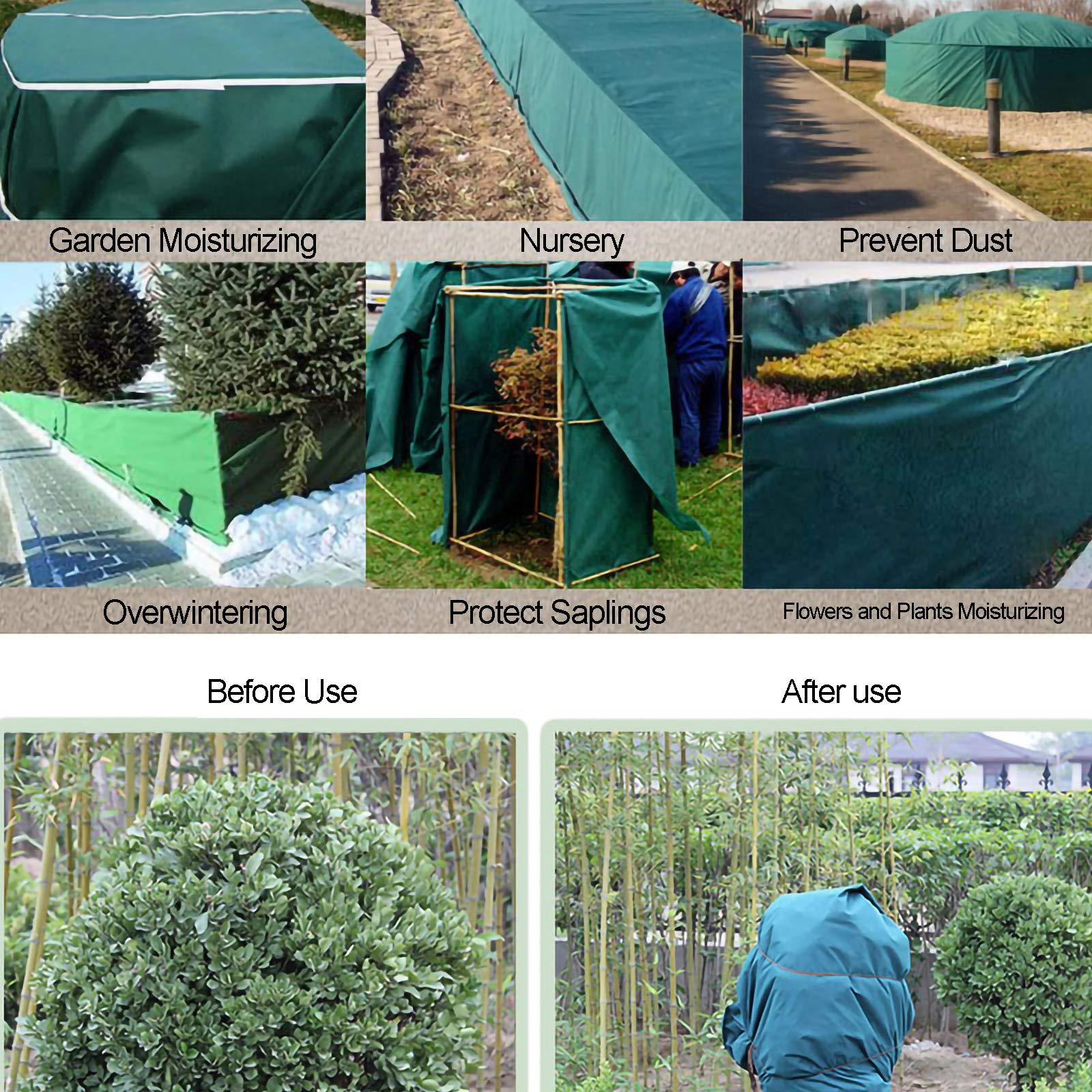 Pflanzen-Frostschutzabdeckungen, Garten-Vlies-Frostschutz, Frostschutz-Vlies-Pflanzenschutz for Bäume, Sträucher, Pflanzen, strapazierfähig, langlebig, weiße Abdeckung vor Vögeln und Insekten (Größe: