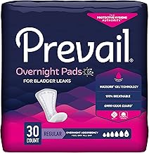 Prevail Proven - Incontinence Bladder Control Pads - Bladder Leak Pads - Overnight Absorbency, 30 Count Bag