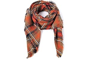 Women's Cozy Warm Winter Fall Blanket Scarf Stylish Soft Chunky Checked Giant Scarves Shawls
