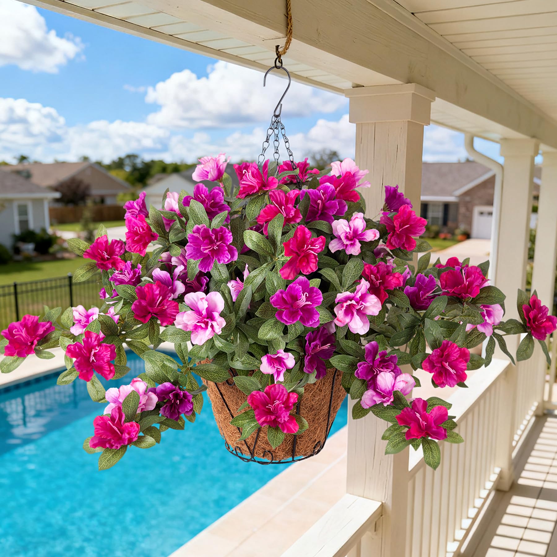 Ammyoo Artificial Hanging Flowers Azalea 3-Pack
