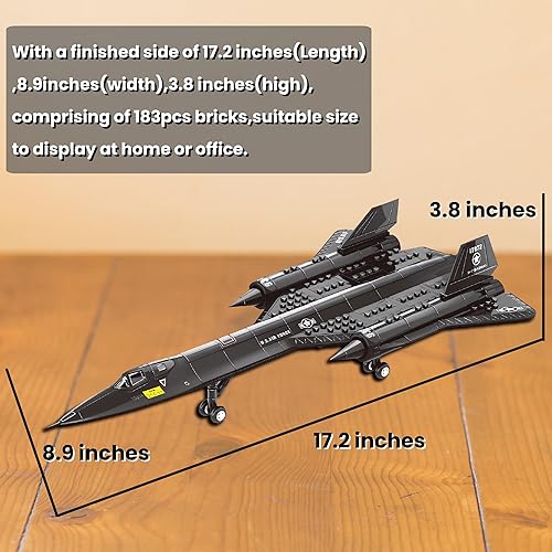 Miniatura 6 de SR-71 Avión de reconocimiento de la Fuerza Aérea de los Estados Unidos, juguetes de construcción de aviones WW2, juego de bloques de construcción de