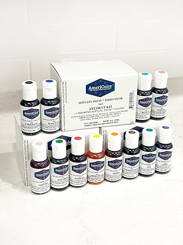 Miniatura 4 de Colorante alimentario AmeriColor Student - Kit de 12 botellas de 0.75 onzas de pasta en gel blando